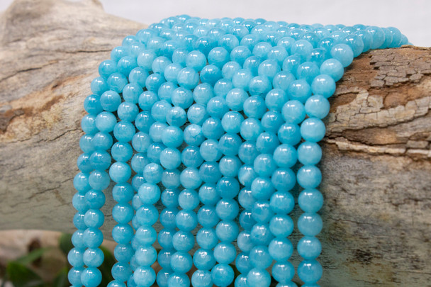 Mashan Jade Dyed Blue Polished 6mm Round