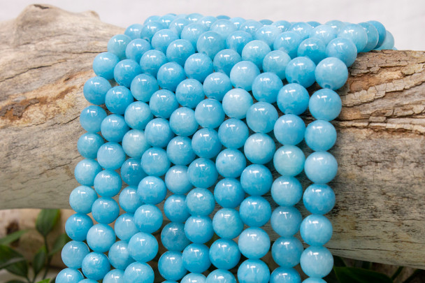Mashan Jade Dyed Blue Polished 10mm Round