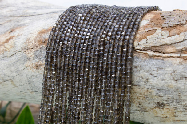 Smoky Quartz Polished 2.5mm Faceted Cube
