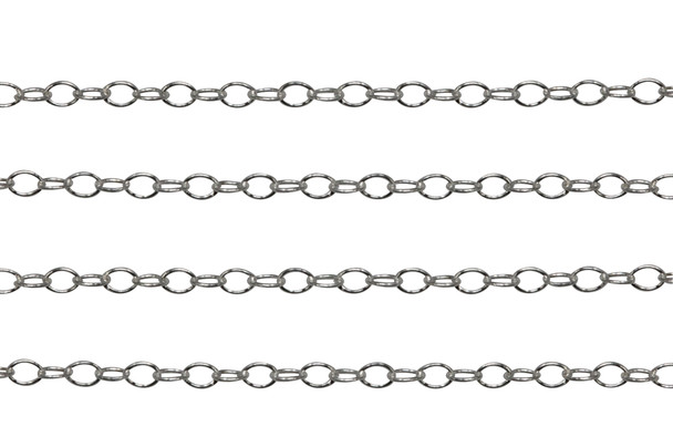 Stainless Steel 3.7x3mm Cable Chain - Sold By 6 inches