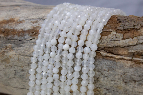 Rainbow Moonstone Polished 4mm Faceted Round