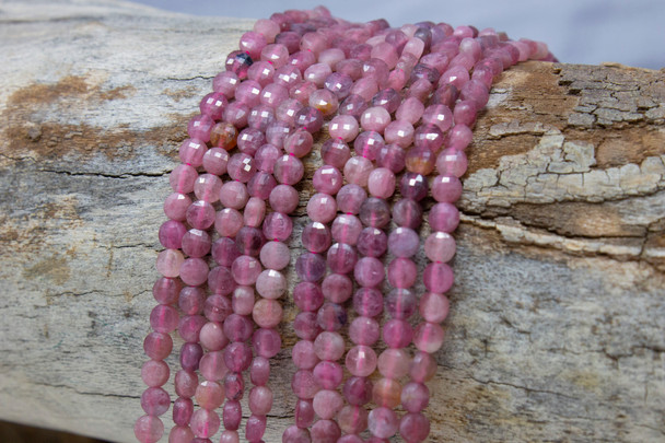 Pink Tourmaline Multi Color A Grade Polished 4mm Faceted Coin