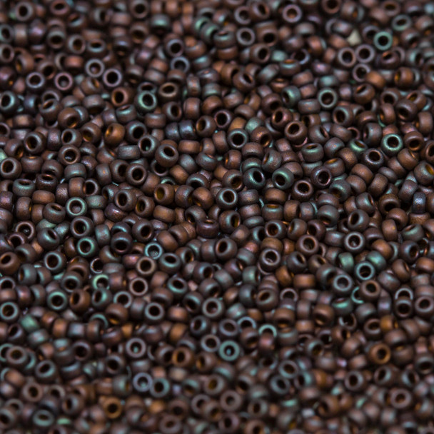 Size 15 Miyuki Seed Beads -- F460C Metallic Copper Iris Matte