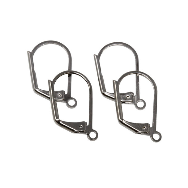 Gunmetal Leverback Earrings - 2 Pairs