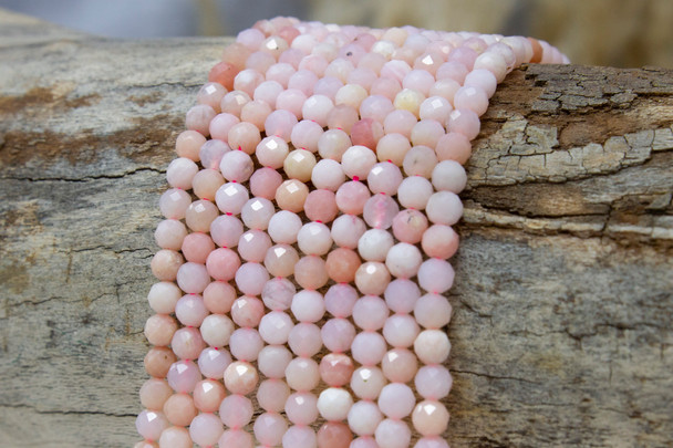 Pink Opal Polished 4mm Faceted Round