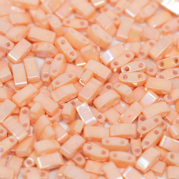1/2 Cut 5mm Tila Beads -- 429C Opaque Salmon Luster