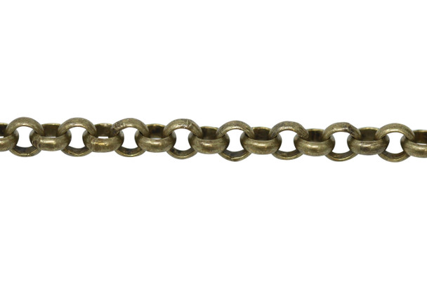 Antique Brass 3.5mm Rolo Chain- Sold By 6 Inches