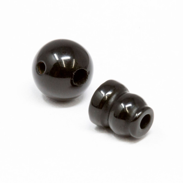 Black Onyx Polished 8mm Guru Bead