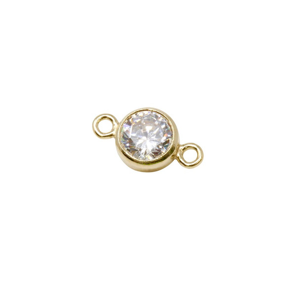 14K Gold Filled 4mm Bezel AAA CZ Connector