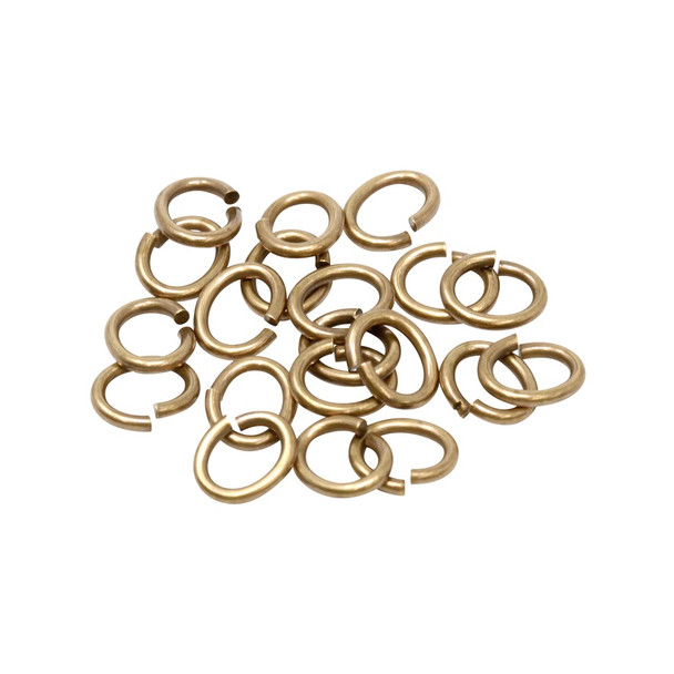 Brass Plated Large Oval OPEN Jump Rings - 20 Pieces
