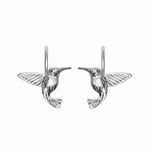 Sterling Silver Humming Bird Hook Earring Wires - Sold as a Pair