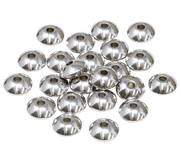 Stainless Steel 8x4mm Saucer - 2mm Hole - 20 Pieces