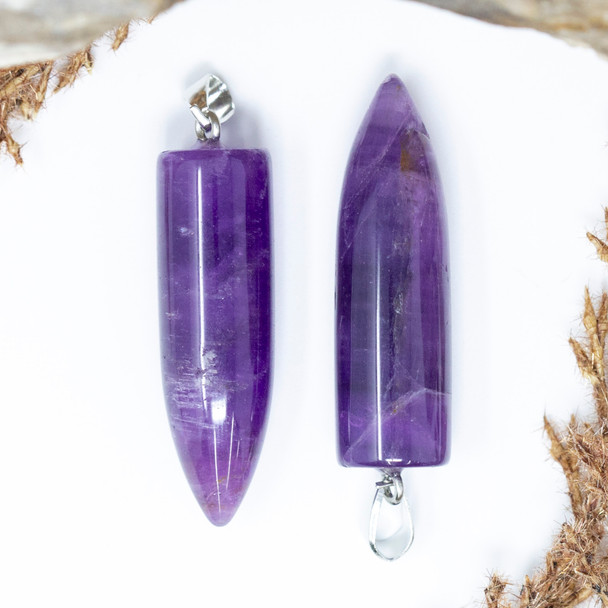 Amethyst 12x41 Bullet Pendant