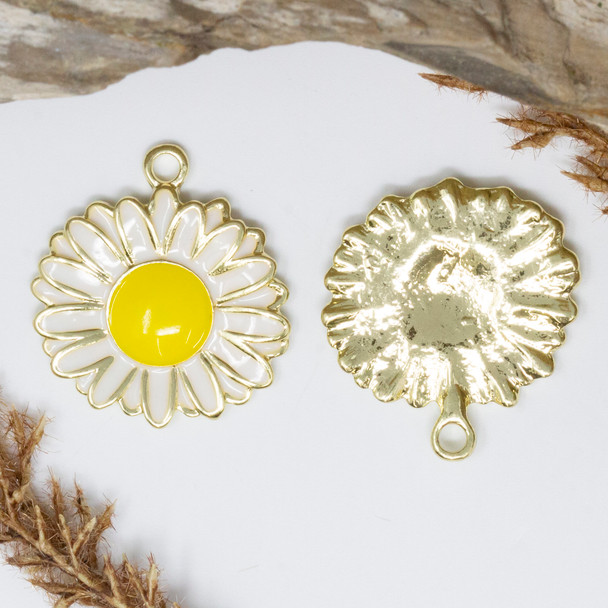 Enamel Daisy Pendant