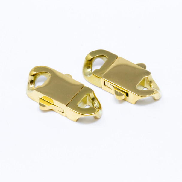 Gold Plated Stainless Steel 9x23mm Insertion Clasp
