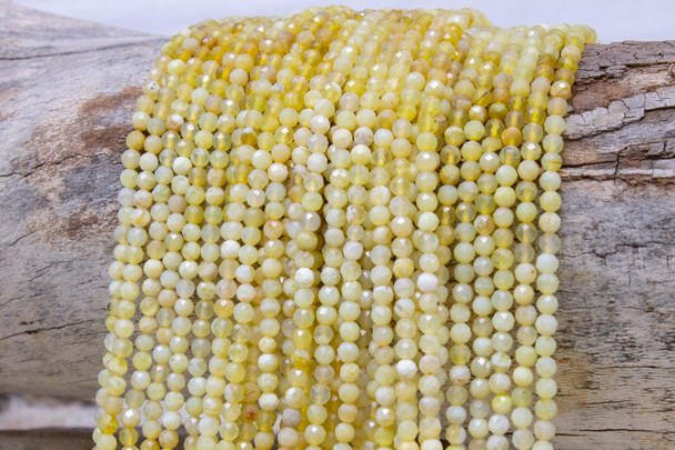 Yellow Opal Banded Polished 3mm Faceted Round