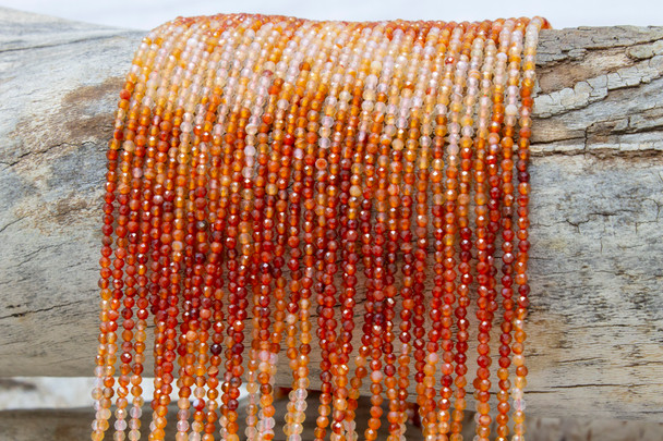 Carnelian Banded Polished 2mm Faceted Round