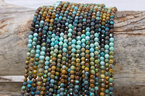 Hubei Turquoise Banded Polished 4mm Faceted Round