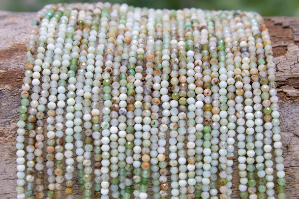 Chrysoprase Banded Polished 2mm Faceted Round