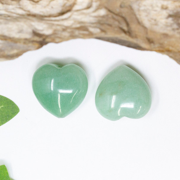 Green Aventurine Polished 20mm Heart Bead