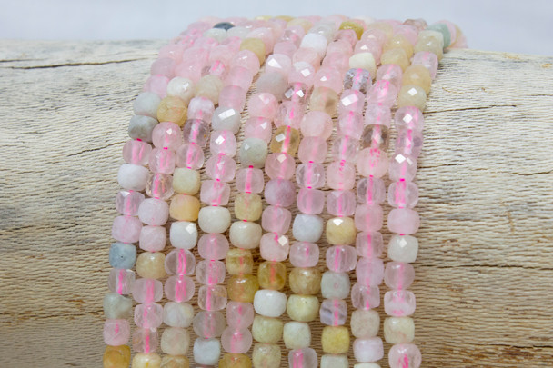Beryl / Morganite Polished 4mm Faceted Cube