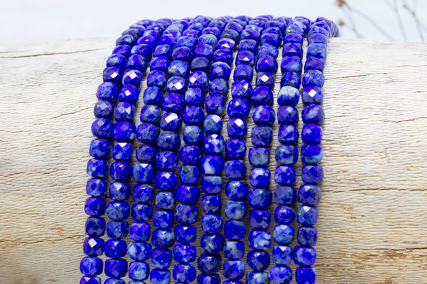 Lapis Polished 4mm Faceted Cube