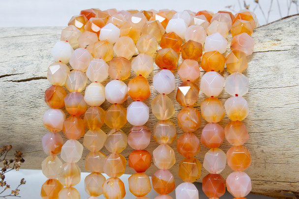 Carnelian Polished 9x10mm Faceted Nugget