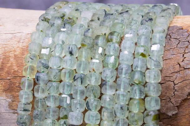 Prehnite Polished 5mm Faceted Cube