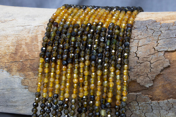 Yellow Tourmaline Polished Light & Dark Banded 3mm Faceted Round