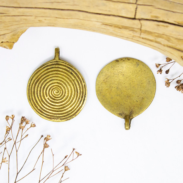 Gold Plated Indian Brass 35x40mm Labyrinth Pendant