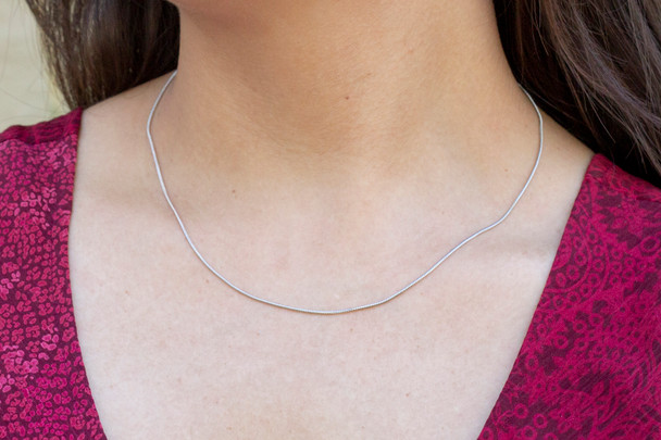 Stainless Steel 1mm Round Snake Chain 17.3" Finished Necklace