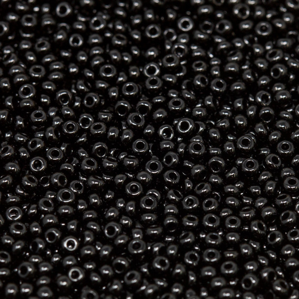Size 11 Czech Seed Beads -- 101 Jet