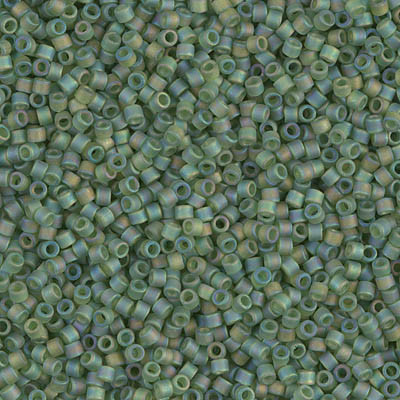 Delicas Size 11 Miyuki Seed Beads -- 1282 Transparent Olive AB Matte