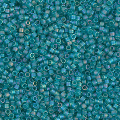 Delicas Size 11 Miyuki Seed Beads -- 1283 Transparent Caribbean Teal AB Matte