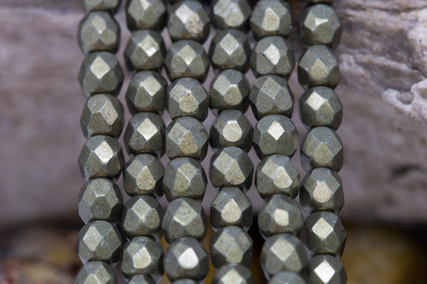 Fire Polish 4mm Faceted Round - Saturated Metallic Emperador