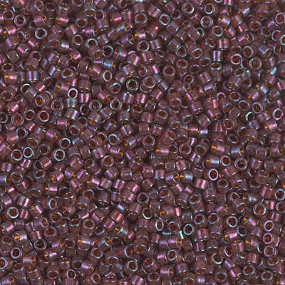 Delicas Size 11 Miyuki Seed Beads -- 129 Topaz / Pink Luster