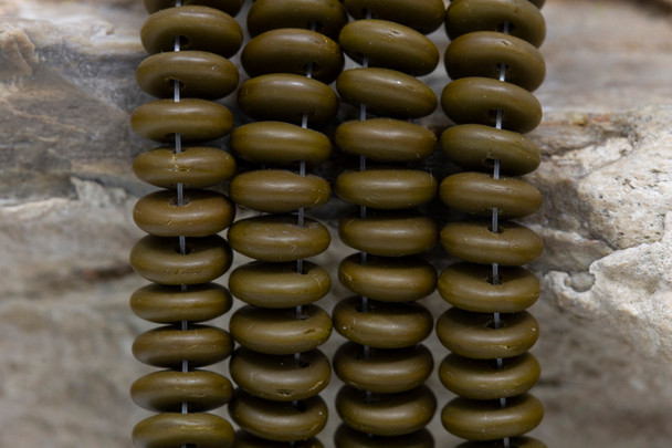 CzechMates® 2 Hole Lentil Beads -- Matte Chocolate Brown