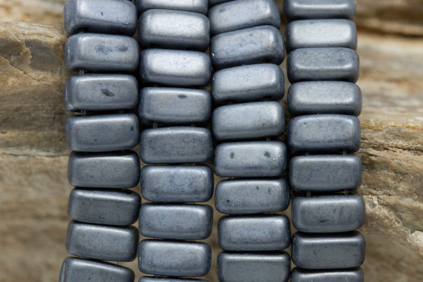 CzechMates® 6x3mm 2 Hole Bricks -- Matte Hematite