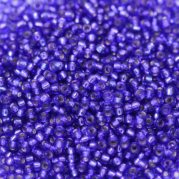 Size 11 Miyuki Seed Beads -- 30 Dark Purple / Silver Lined