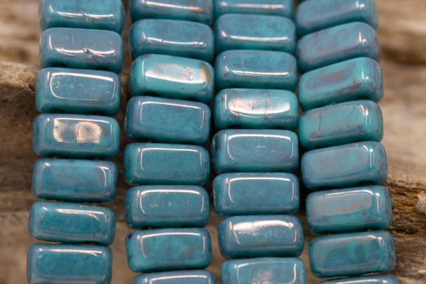 CzechMates® 6x3mm 2 Hole Bricks -- Persian Turquoise Moon Dust