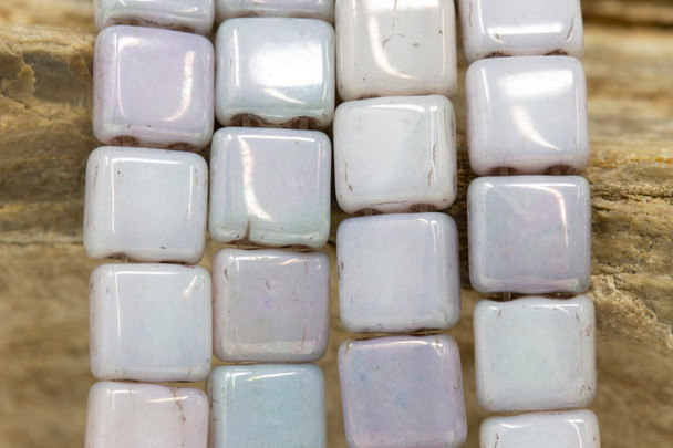 CzechMates® 6mm 2 Hole Tile -- Luster Opaque Amethyst