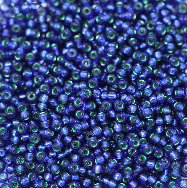 Size 11 Miyuki Seed Beads -- 46 Midnight Blue / Silver Lined