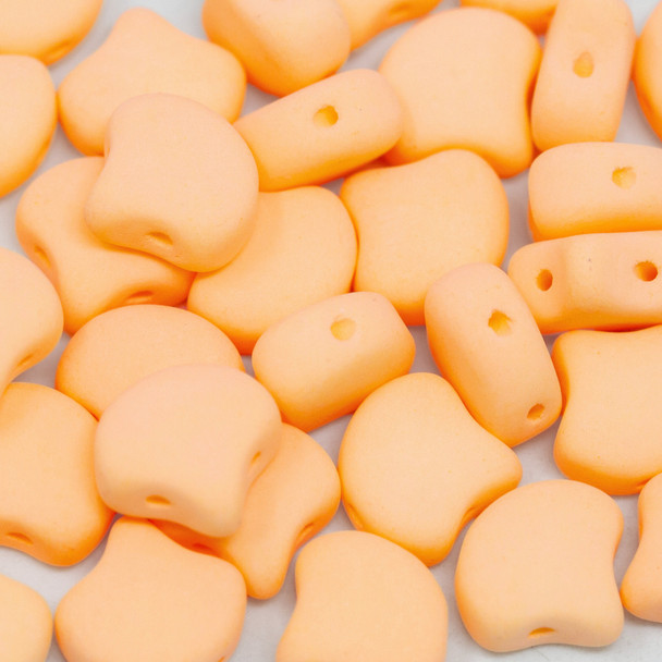 Matubo Czech Glass Ginkgo Leaf Beads -- Bondeli Orange