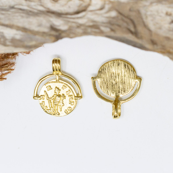 Gold Plated Stainless Steel Saint Christopher Pendant