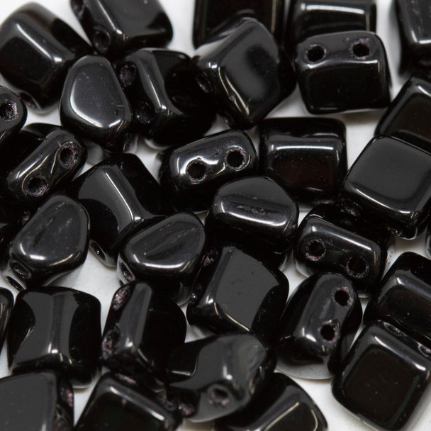 CzechMates® 6x6mm Roof 2 Hole Beads -- Jet