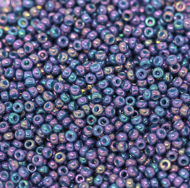 Size 11 Miyuki Seed Beads -- 317H Peacock Iris / Gold Luster