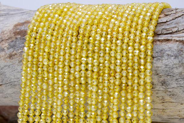 Zircon AA Grade Polished Yellow 4mm Faceted Round