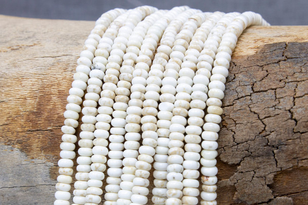 Howlite Natural Polished 2x4mm Rondelle