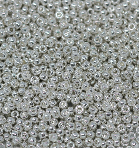 Size 11 Miyuki Seed Beads -- 464E Silver Plated