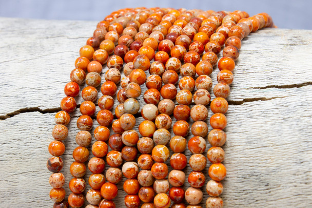 Impression Jasper Polished Orange 3.5-4mm Round